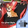 Dog Car Seat Cover for Back Seat, Back Seat Cover for Dogs, Scratchproof Car Hammock for Dogs with Mesh Window,Dog Seat Belt,Washable Pet Seat Cover f