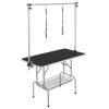 VEVOR Pet Grooming Table Two Arms with Clamp, 46'' Dog Grooming Station, Foldable Pets Grooming Stand for Medium and Small Dogs, Free No Sit Haunch Ho