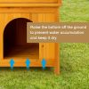 2-Story Wooden Feral Cat House Dog House for Outdoor and Indoor, Pet House with Stairs, Yellow