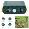 Ultrasonic Animal Repeller Solar Powered Motion Sensor Repellent IPX4 Waterproof Outdoor For Farm Garden Yard Repelling Deer Raccoon Cat Dog Rabbit Sq