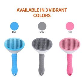 One-click Hair Removal Pet Comb Cat Comb Automatically Faded Dog Comb Pet Supplies Dog Brush Pet Accessories Pet Grooming (Metal color: pink)