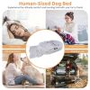 Washable Fluffy Human Dog Bed with Soft Blanket and Plump Pillow